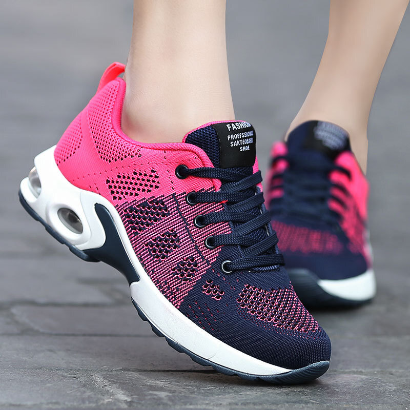 Running Shoes Spring 2022 New Ladies Mesh Air Cushion Shoes Outdoor Running Sports Shoes Women Fashion Sneakers Fitness Shoes