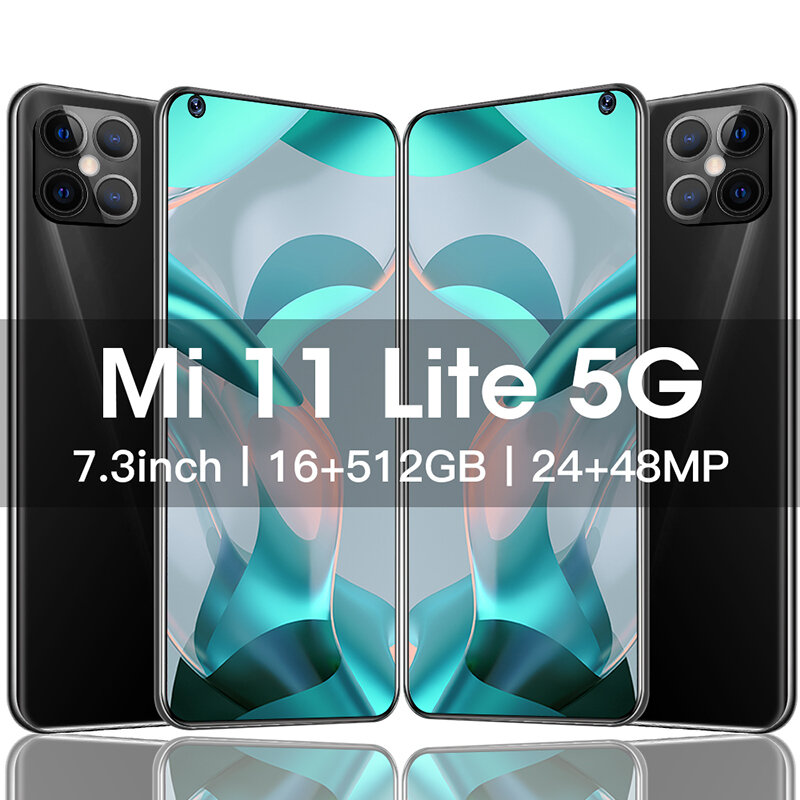 2022 M11 Lite 글로벌 버전 7.3 인치 스마트 폰 16GB 512GB 6800mAh 48MP 휴대 전화 5G 네트워크 잠금 해제 스마트 폰 Celulares