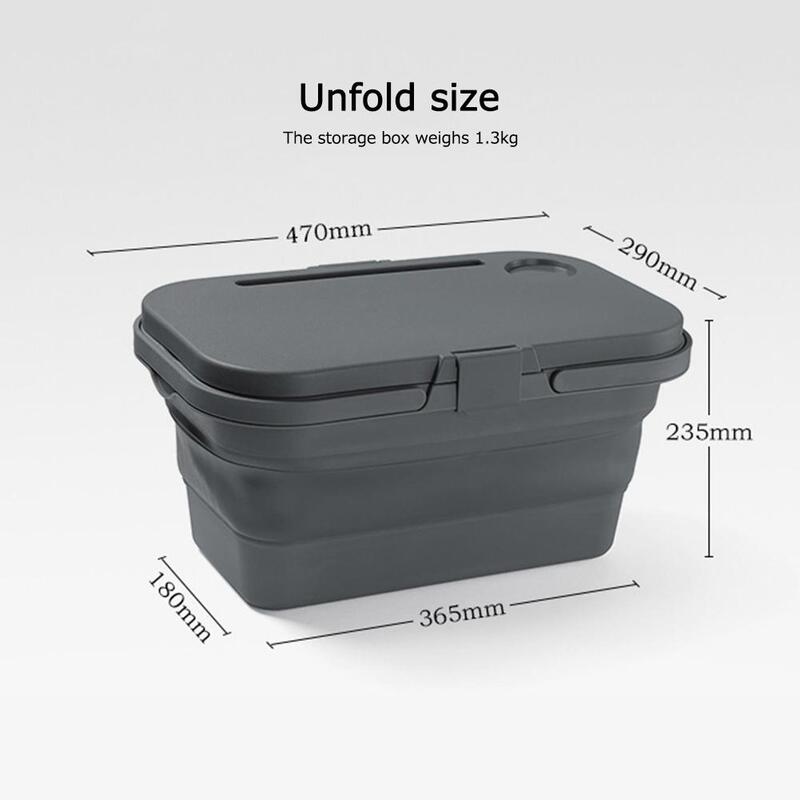Outdoor Folding Storage Basket Multifunctional Portable Large Capacity Camping Box Container With Cover Durable Holder Container