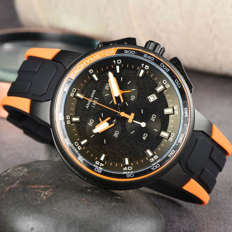 TST jam tangan merek orisinil untuk pria kasual gaya Motogp jam tangan kuarsa mode Chronograph tanggal otomatis Olahraga jam AAA