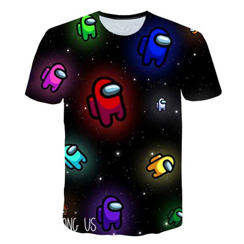 Новая футболка с игрой «Игра среди нас», летние топы в стиле Харадзюку для мальчиков и девочек, модные Графические футболки с Impostor, забавная ...
