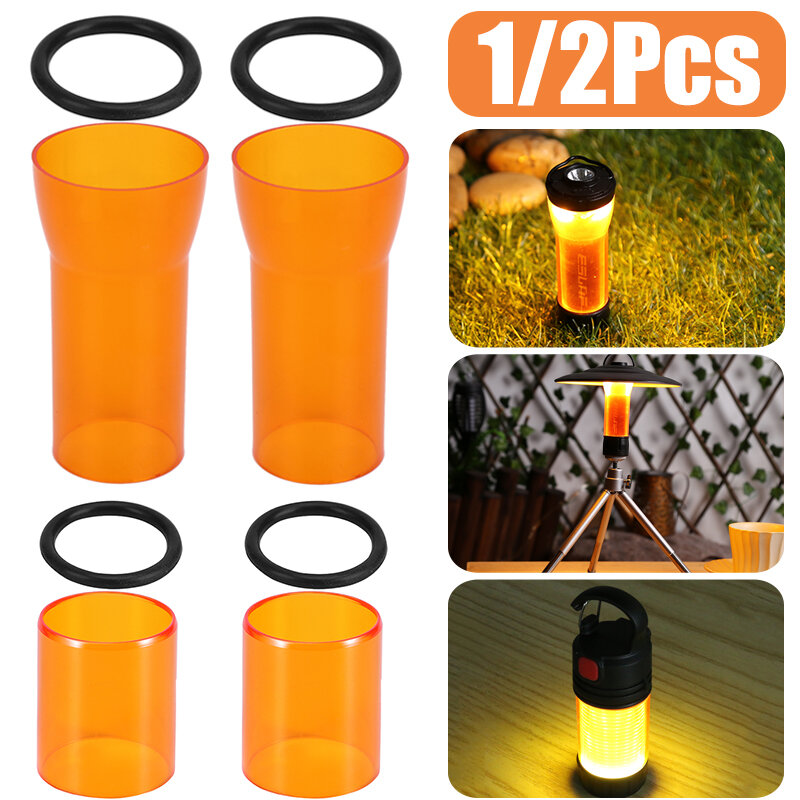 1/2Pcs Camping Tente Lanterne Lampes Abat-Jour Anti-Moustique Camping Atmosphère Abat-Jour Décoratif Orange pour Goalzero ML4 Lumière