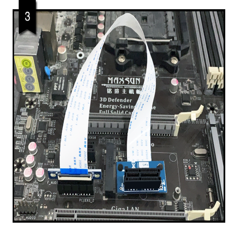 Right angle PCIe x1 to extended cable Sound card Graphics card PCI quick rise card expander ribbon cable 90 degrees