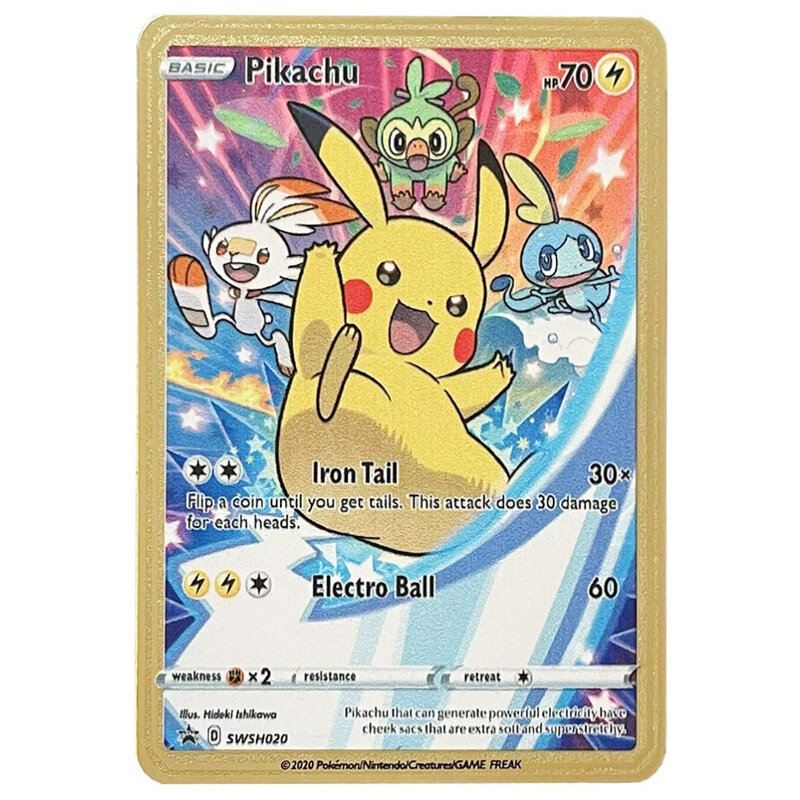 English Metal Card Vmax Pikachu Charizard Rare Game Series Collection Battle Card Pokemon Scarlet Violet Colorful Gold Times Mew