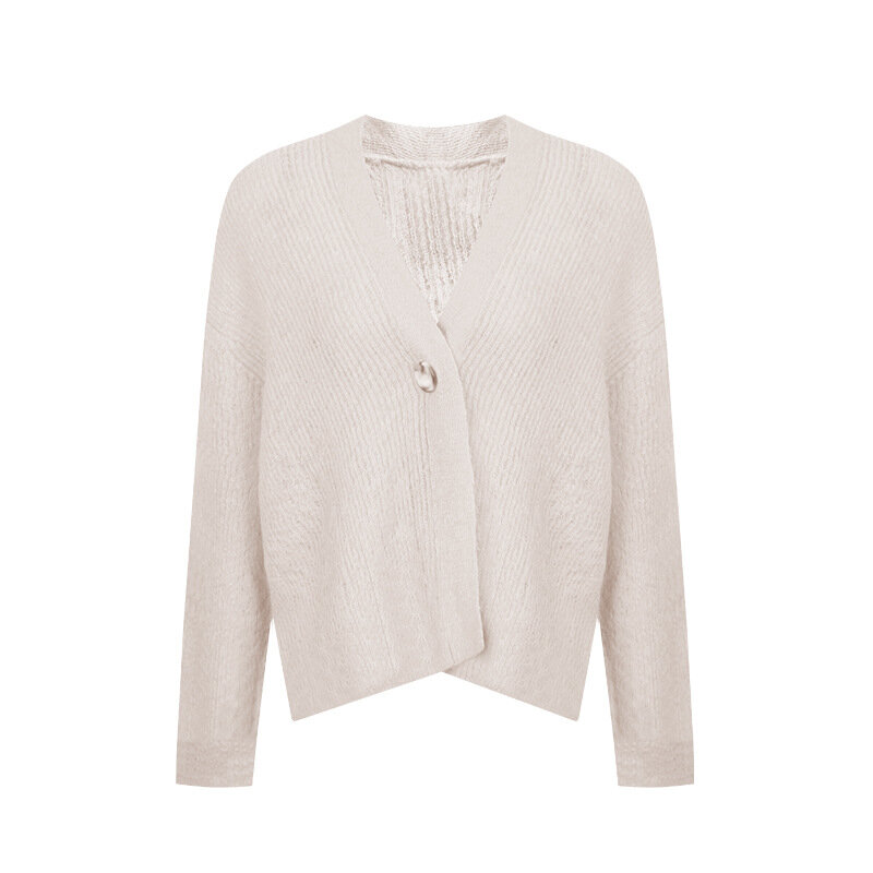 Nowy 2022 damski Top sweter moherowy leniwy płaszcz jeden przycisk ochrony przeciwsłonecznej cienkie dzianiny odzież wierzchnia damska koreański moda Y2k bluzka
