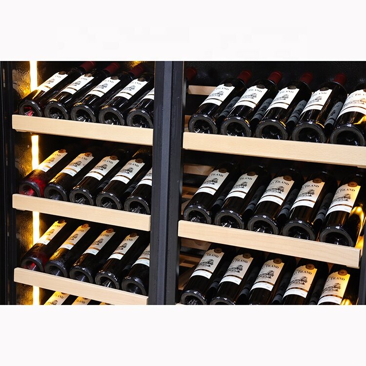 ออกแบบใหม่ไวน์ตู้เย็นประตูเครื่องดื่ม Cellar Dual Zone Freestnding Wine Cooler