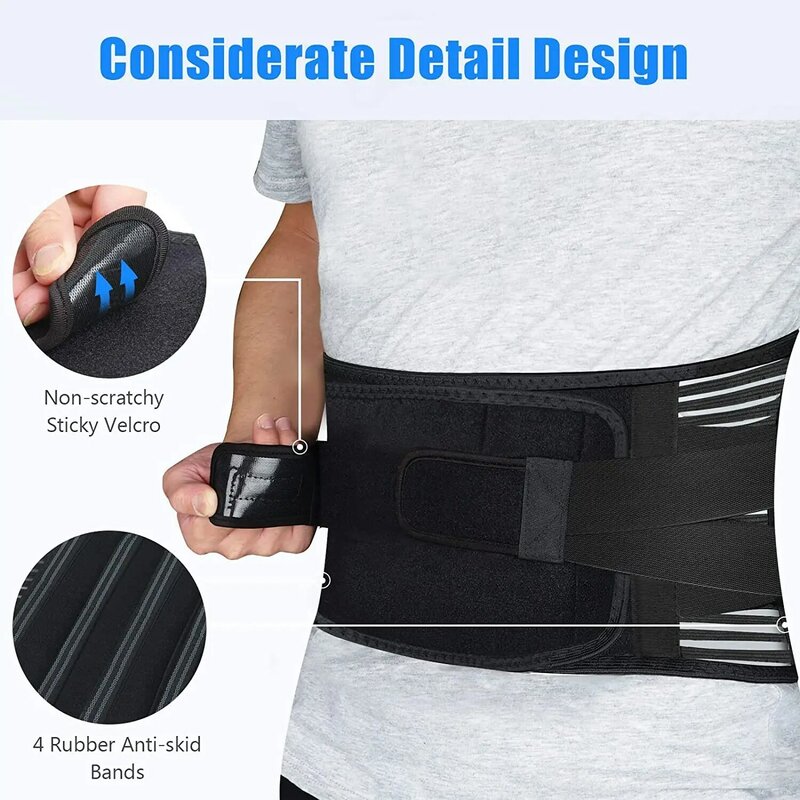 Waist Compression Support Belt Breathable Mesh Anti-skid Lumbar Brace for Men Women Waist Back Pain Relief, Sciatica Scoliosis