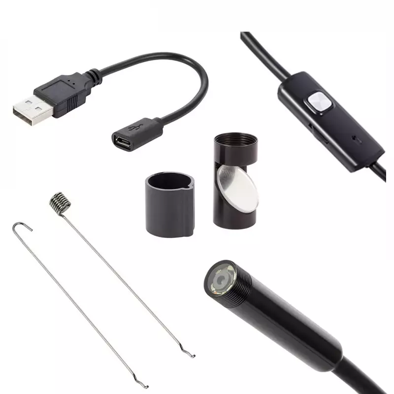 7mm 5.5mm kamera endoskopowa elastyczna IP67 wodoodporna Micro USB przemysłowy endoskop kamera endoskopowa kamera do androida telefon PC 6led regulowany