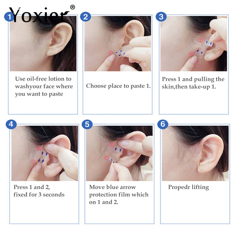 Yoxier-cinta adhesiva para estiramiento Facial, parche Invisible para estiramiento de la cara, estiramiento de doble mentón, mascarilla flácida para la piel