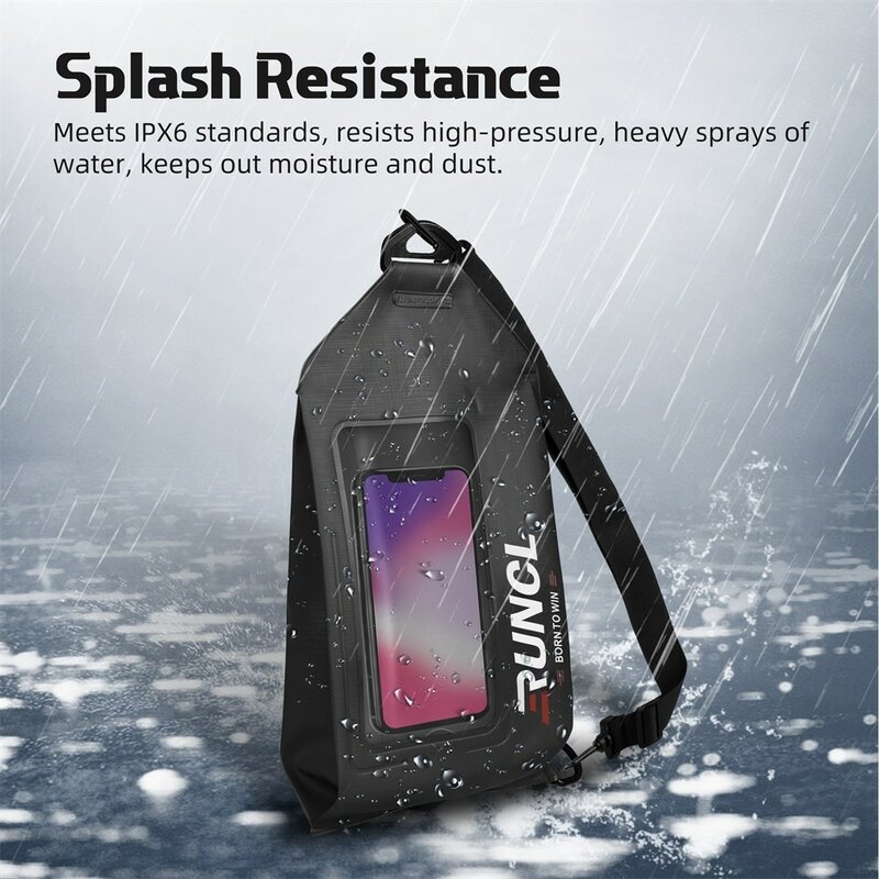 Runcl-タッチスクリーン付きの防水バッグ,折りたたみ式,速乾性,チェストパック,釣り用メッセンジャーバッグ