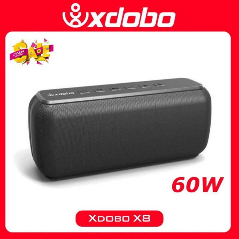 XDOBO-X8 60W 휴대용 블루투스 호환 스피커 베이스 서브 우퍼 사운드 박스, 무선 방수 TWS 붐박스 오디오 플레이어