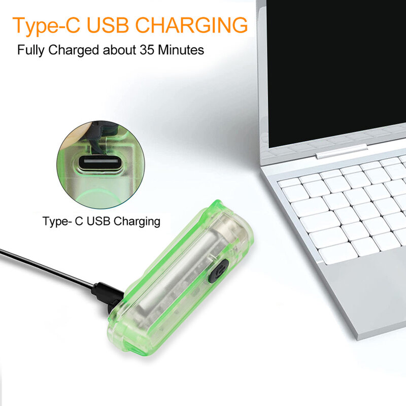 미니 키 체인 포켓 토치 버클 USB 충전식 LED 손전등 램프 방수 휴대용 빛 비상 키 체인 조명