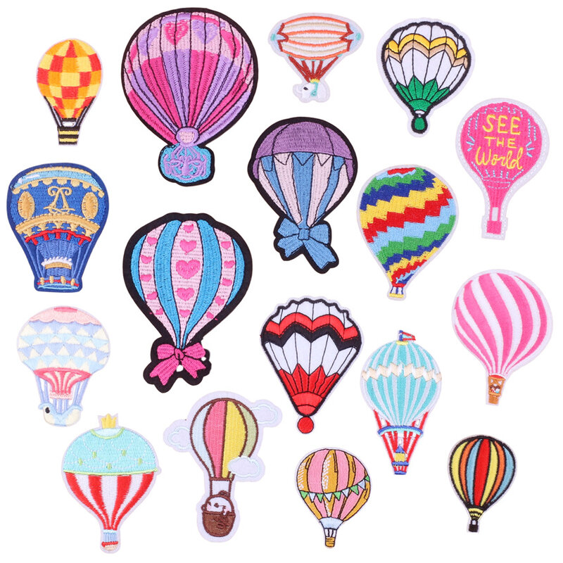 17Pcs  Hot air balloon Series Iron on Embroidered Patches For on child Clothes Jeans Hat Sticker DIY Patch Applique Badge Decor