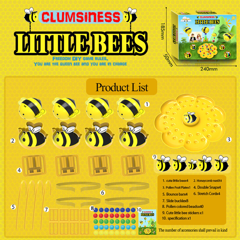 3D Headset Party Spiele Montessori Kinderspiel zeug niedlichen Bienenstock Aufkleber animierte Charaktere bunte Biene Angeln Brettspiel Geschenk