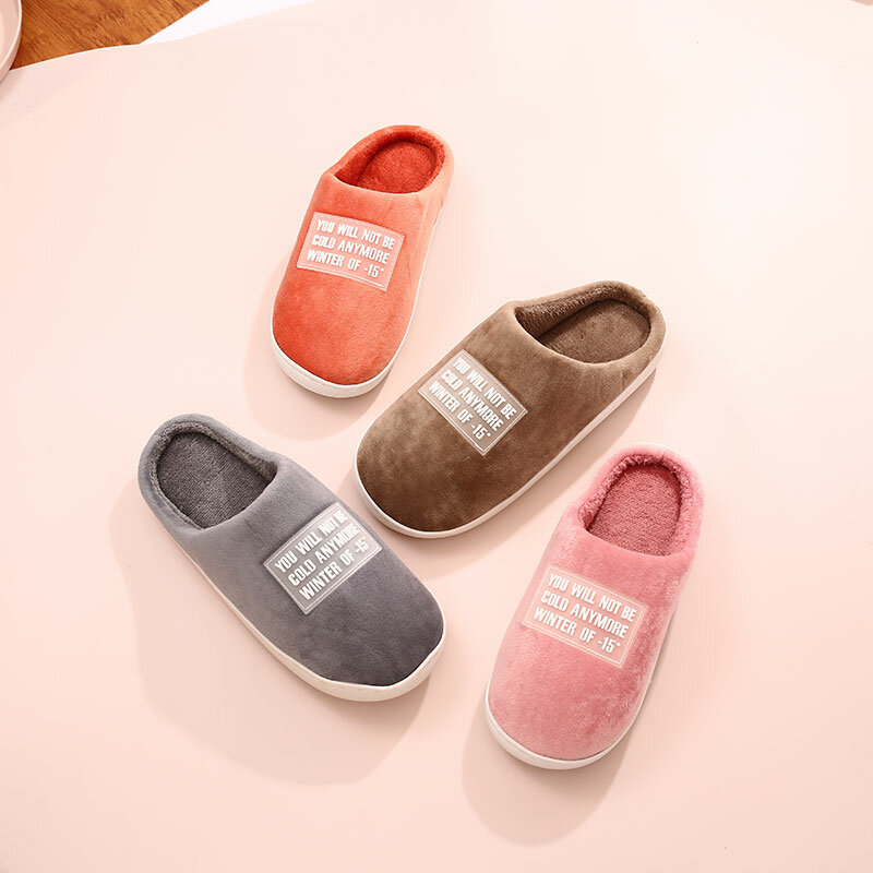Zapatillas De Interior De invierno para Mujer, zapatos planos De felpa, sandalias coreanas para el hogar, zapatos Kawaii