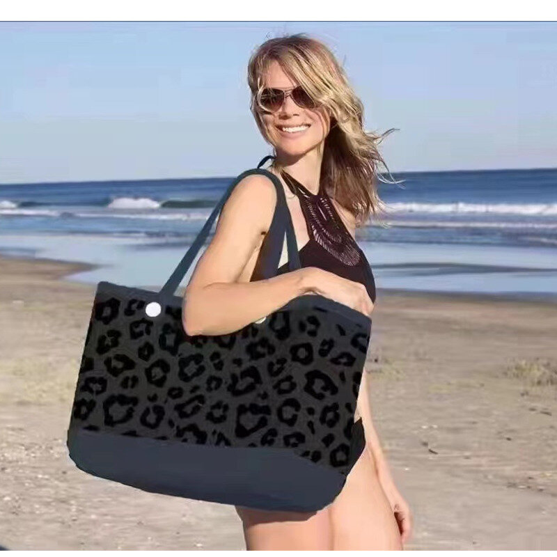 Fashion Print Portable Swimming Shopping Eco Reusable Grocery Package Storage Beach For Women Makeup Bag Handbag Waterproof