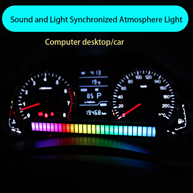 Bluetooth RGB Nhịp Điệu Ánh Sáng Trộn Âm Thanh Đèn Neon Xe Bán Tải Giọng Nói Âm Thanh Xe Ô Tô Đánh Bại Đèn Led Âm Nhạc Khí Quyển ánh Sáng