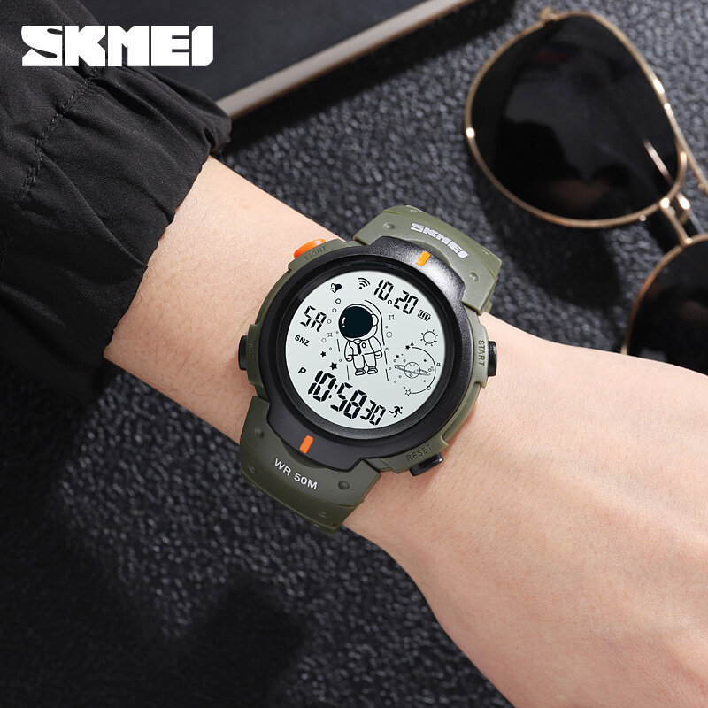 남자에 대 한 SKMEI 스포츠 디지털 시계 패션 야외 스포츠 남자 시계 카운트 다운 Led 전자 손목 시계 방수 알람 시계