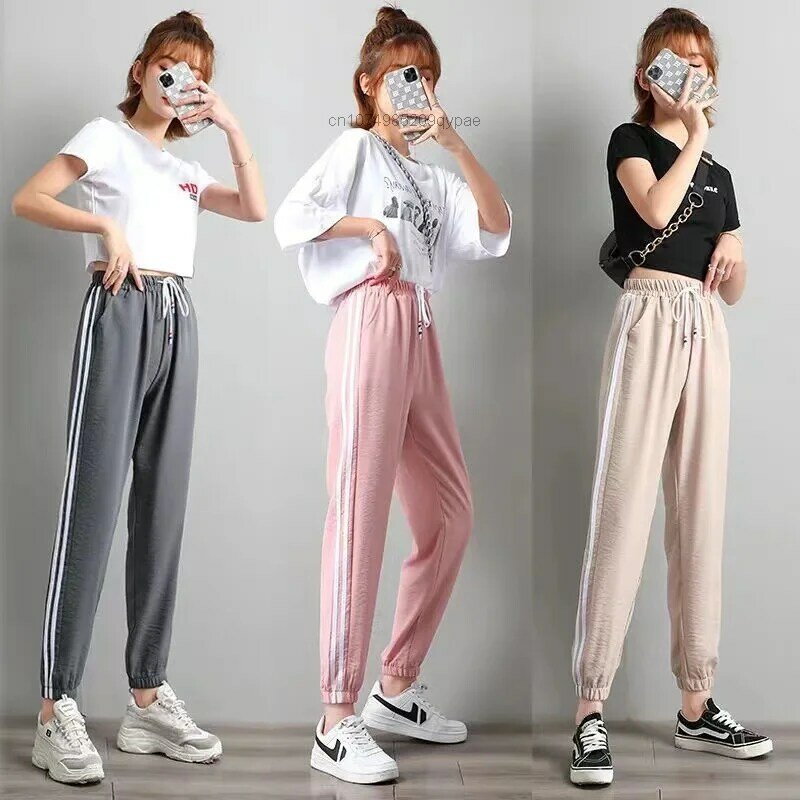 Y2k Sweatpants For Women Summer Korean Fashion Clothes Sports Pants Oversize Bomber Pants Pink Joggers Baggy Trousers Clothes