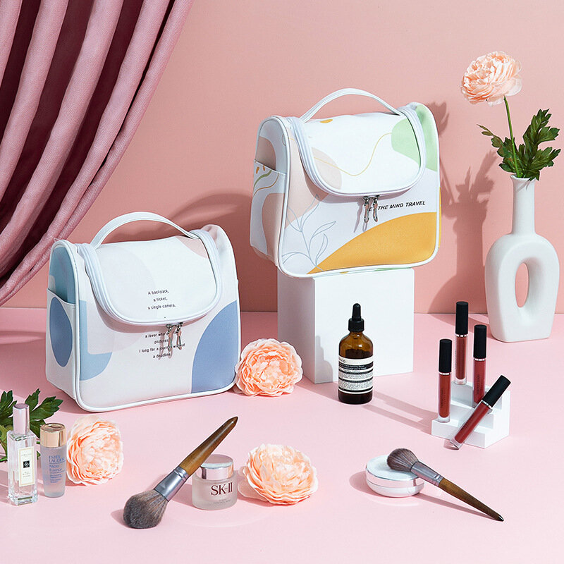 Bolsa de cosméticos de gran capacidad, bolsa de aseo portátil de viaje, colgante, impermeable, almacenamiento de cosméticos, caja de maquillaje, novedad de 2022
