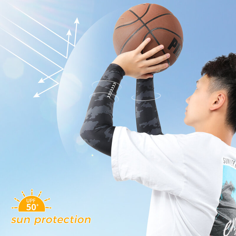 Manchons de Protection Anti-UV en tissu glacé pour hommes et femmes, couvre-bras de Sport, antidérapants, pour la course à pied, la pêche, le basket-ball, l'été