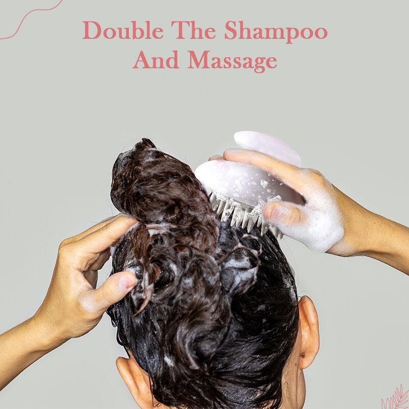 Cepillo de silicona para masaje del cuero cabelludo, cepillo de champú de silicona para lavar el cabello, cepillo de ducha, cepillo de masaje para SPA y baño