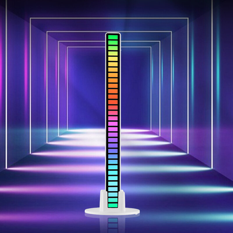 Dây Đèn LED Ánh Sáng RGB Điều Khiển Giọng Nói Đồng Bộ Nhịp Điệu Ánh Sáng Lưới Nhạc Đỏ Bầu Không Khí Đèn Để Bàn Cảm Ứng Trang Trí