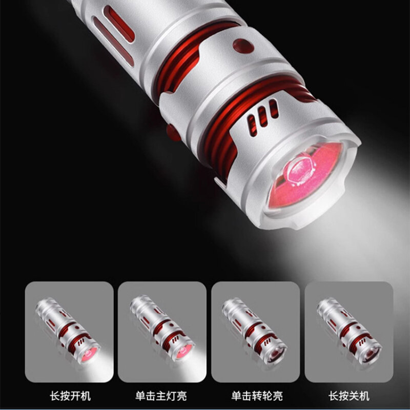 Super Bright Mini torcia XPG LED torcia USB ricaricabile torcia impermeabile incorporata batteria originalità giroscopio dito