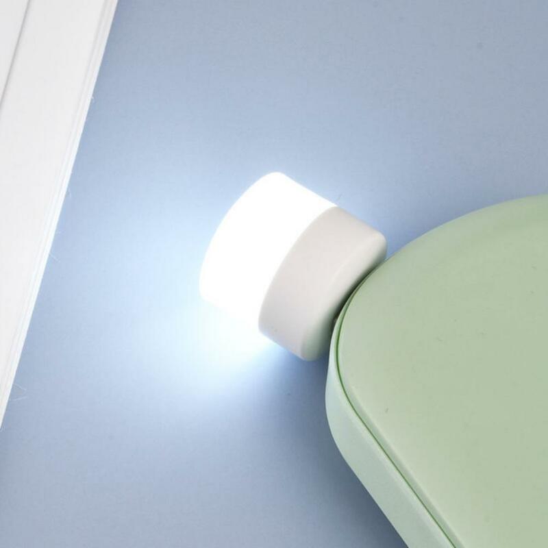Usb mini luz conduzida da noite portátil cor brilhante proteção para os olhos redonda lâmpada de luz computador carregamento de energia móvel pequeno livro luz