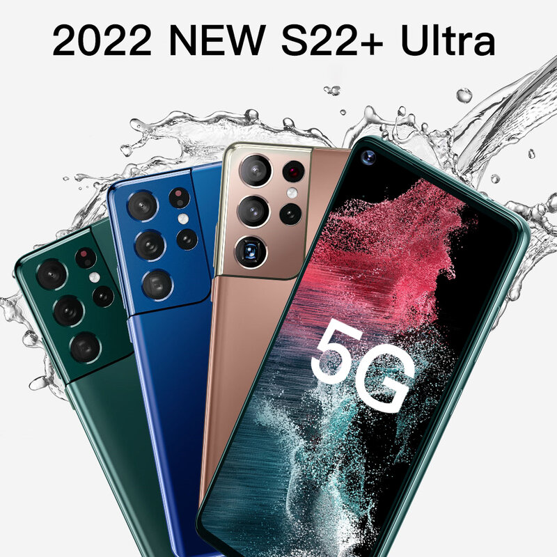 2022 S22 Ultra สมาร์ทโฟน7.3 ''GlobaleVersion 6800MAh Celulares มาร์ทโฟน512GB Handys Entsperrt โทรศัพท์มือถือ5G โทรศัพท์