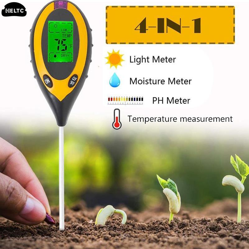 Tester del PH del suolo 4 In 1 PH Tester di acidità dell'umidità della luce Tester del suolo misuratore di umidità Kit Tester del suolo vegetale per misuratore di ph dei fiori