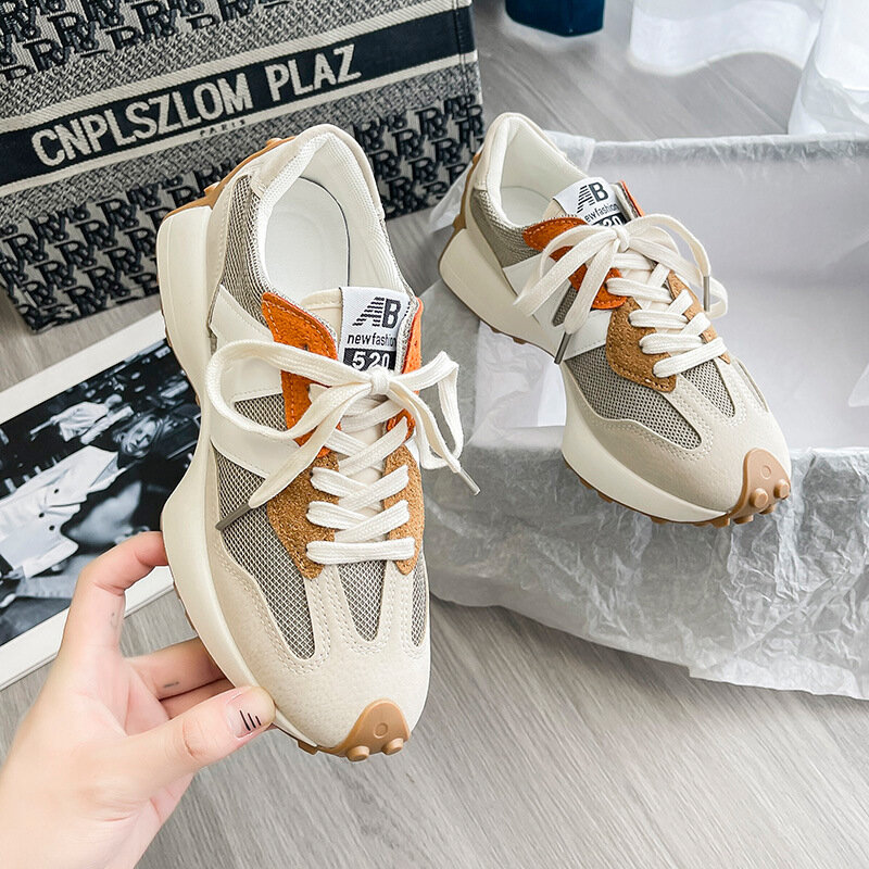 Spring New Women Vulcanize Shoes 2022 Fashion Brand PU Shoes Casual Platform Sneakers Female Tennis Shoes Old Dad Shoes 35~40