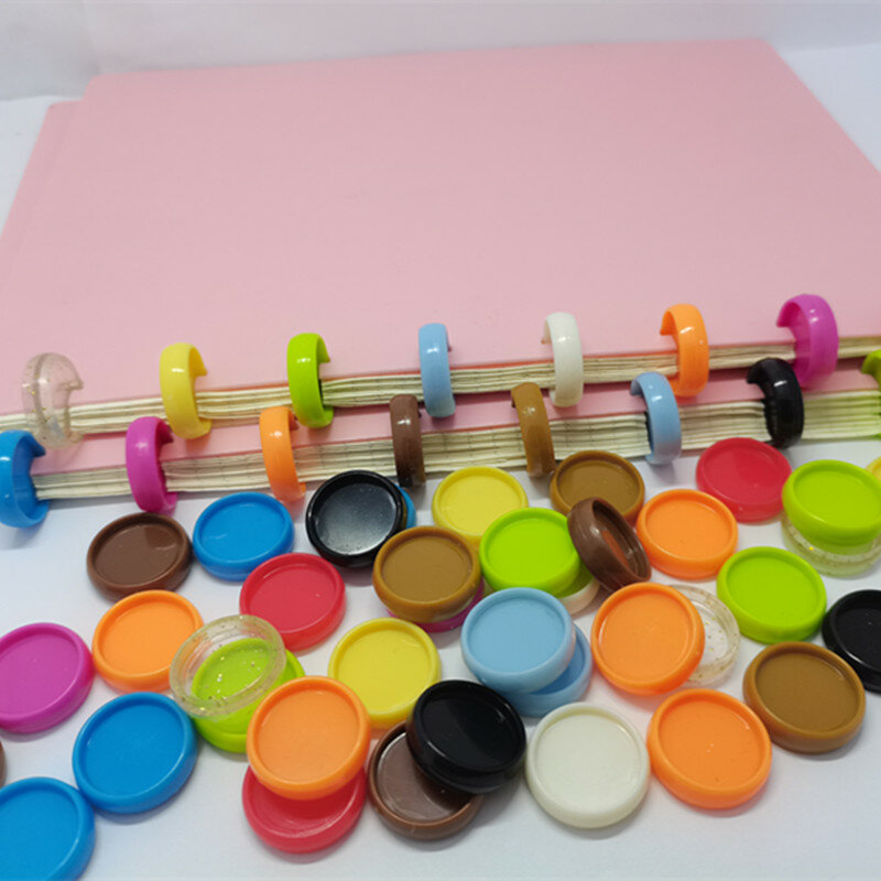Anillo de encuadernación de plástico sólido de Color, adhesivo de encuadernación de cuaderno de hojas sueltas con agujero De Seta, 100 Uds., 19mm