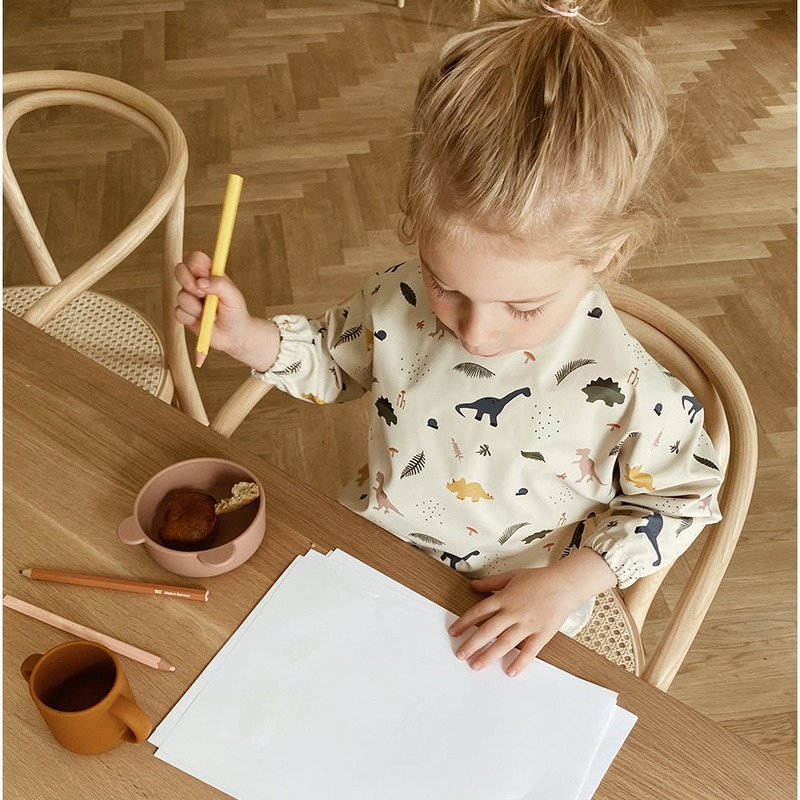 Fácil de usar longo sleeved bib babadores da criança do bebê arte artesanato impermeável proteção do tempo de refeições lavável fácil limpo bata para crianças