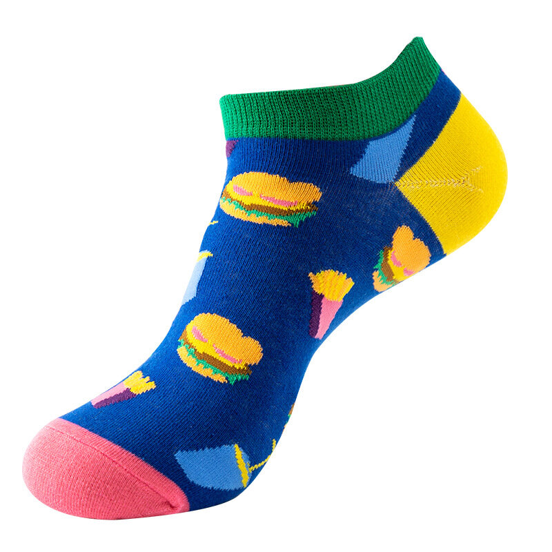 Summer thin boat socks men's new trend striped socks ladies breathable sweat-absorbent socks mens socks