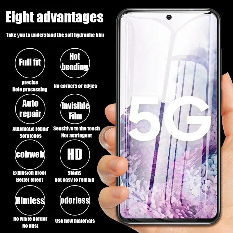 Película de hidrogel para Samsung Galaxy, protectores de pantalla FE para Samsung Galaxy S20, S22, S21 Ultra, S10, S9, S8 Plus, Note 20, 10, 9, 8 Plus, S23U, 4 unidades