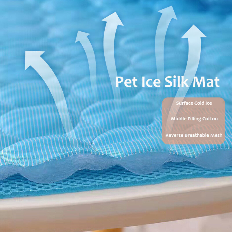 Dog Ice Mat Summer Cooling Pad Mat For Dogs Cat Blanket Sofa Pet Dog Breathable Bed Washable Outdoor Car Cat Puppy Bed Pet Mat