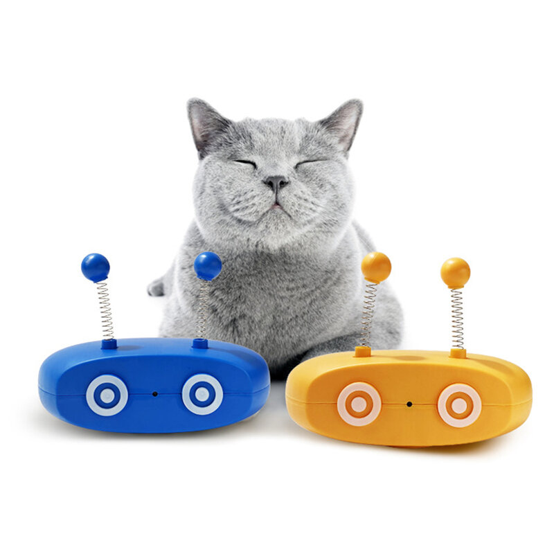 Produk Hewan Peliharaan Cerdas Menggoda Kucing dan Anjing Listrik Titik Merah Laser Meja Putar Otomatis Mainan Interaktif Tongkat Mainan Isi Ulang