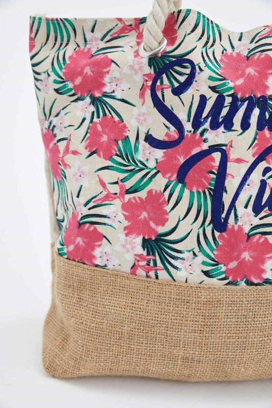 Bolso de playa con patrón Floral para mujer, bolsa de hombro con patrón de gran capacidad, a la moda, de compras, de verano