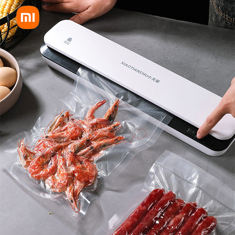 Xiaomi aferidor do vácuo elétrico máquina de embalagem para a cozinha casa incluindo 10 pçs sacos de poupança alimentos comercial vácuo alimentos vedação