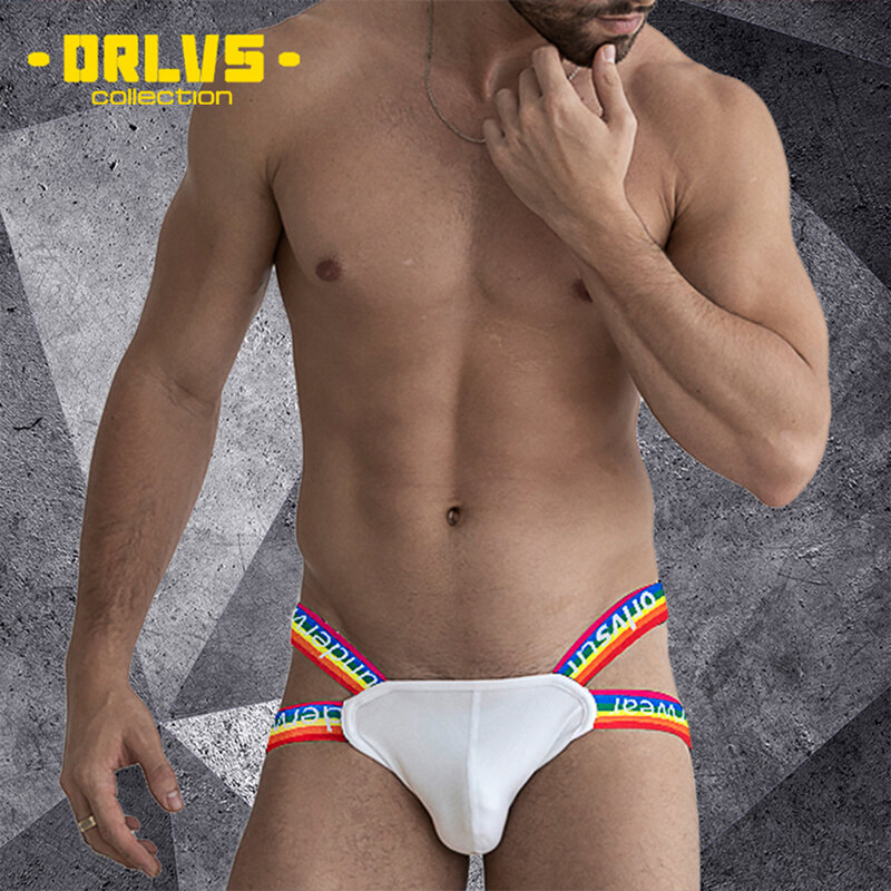 ORLVS Men's Underwear  Gay Men Sexy Underwear Thong Men Jockstrap Letter  Mens Thongs And G Strings