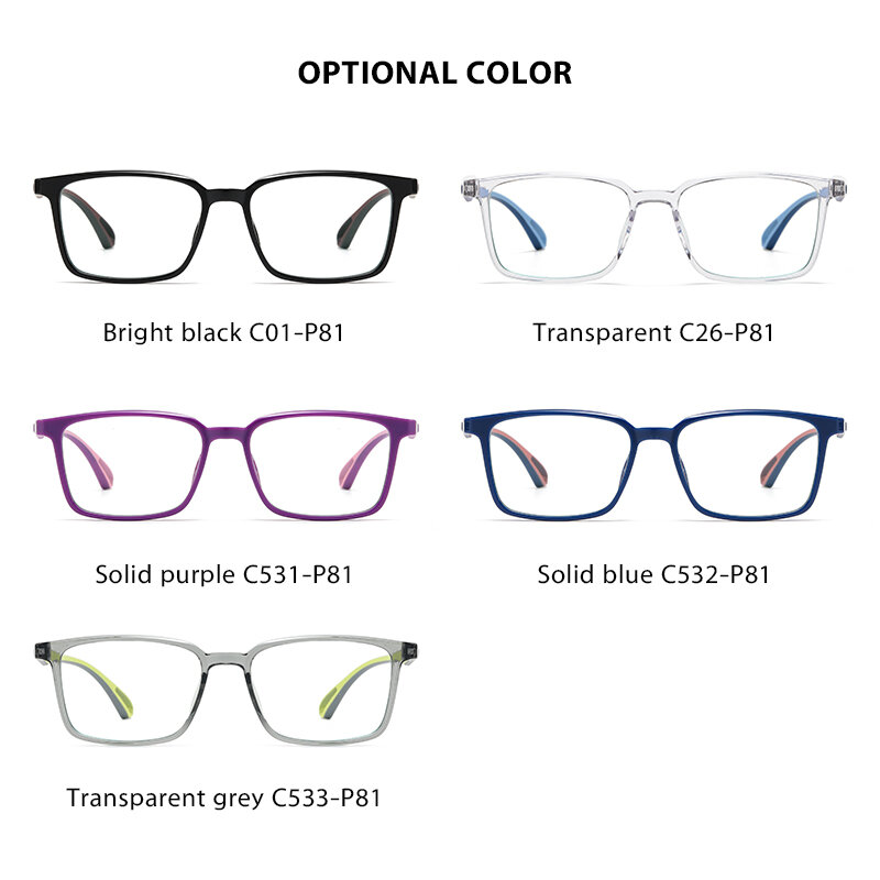 Novos alunos luz azul óculos de bloqueio tr metal ultraleve bicolor óculos quadrados quadro simples juventude miopia óculos