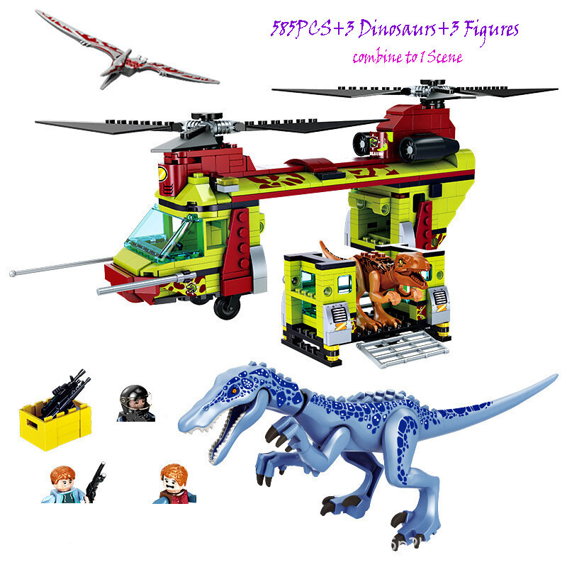 Bloques de construcción Legodinosaur para niños, juguete de bloques de construcción del mundo prehistórico, Compatible con Legodinosaur, ideal para regalo, 585 piezas