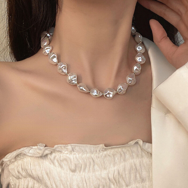 女性のためのファッショナブルな真珠のネックレス,パーティーギフト,新しいトレンド2022