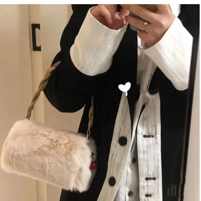 Autumn and winter new furry bag cherry small bag fashion full of personality one-shoulder portable messenger bag women
