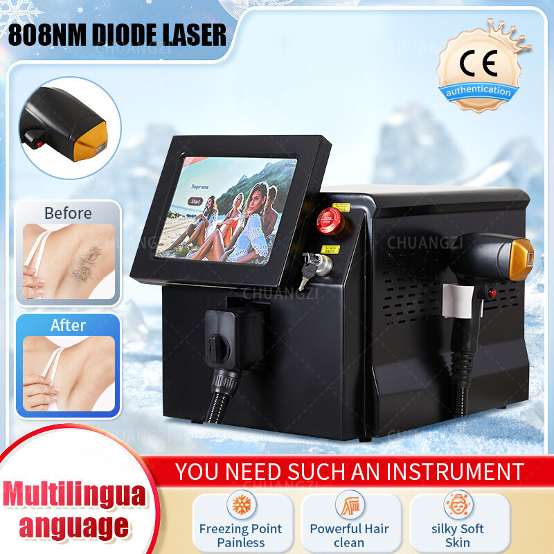 2023 Draagbare 808nm755nm1064nm Drie Golflengte Diode Laser Permanente Ontharing Koeling Pijnloze Laser Ontharing