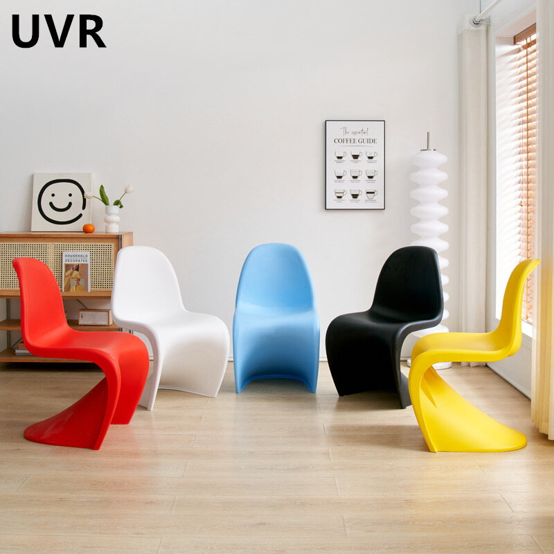 UVR-Sillas De restaurante apilables para el hogar, sillas creativas de ocio, Panton, una variedad de escenas, con respaldo ergonómico, silla de comedor