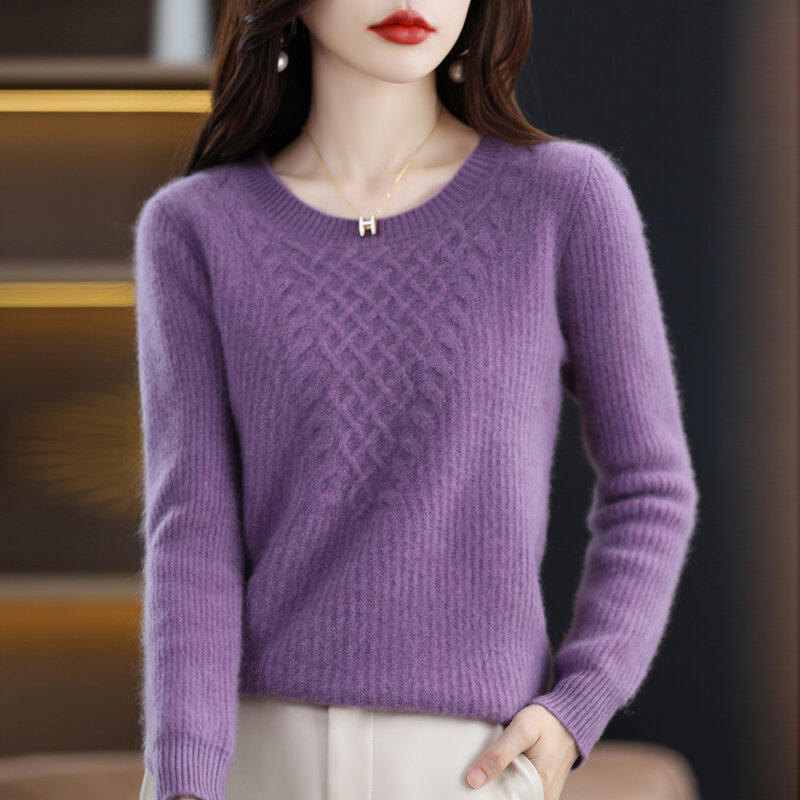 Baru Musim Gugur dan Musim Dingin Australia Yang Indah Budak Wanita Kaos Oblong Jacquard Sweater Menebal Sweater Wol Longgar dan Comfortab