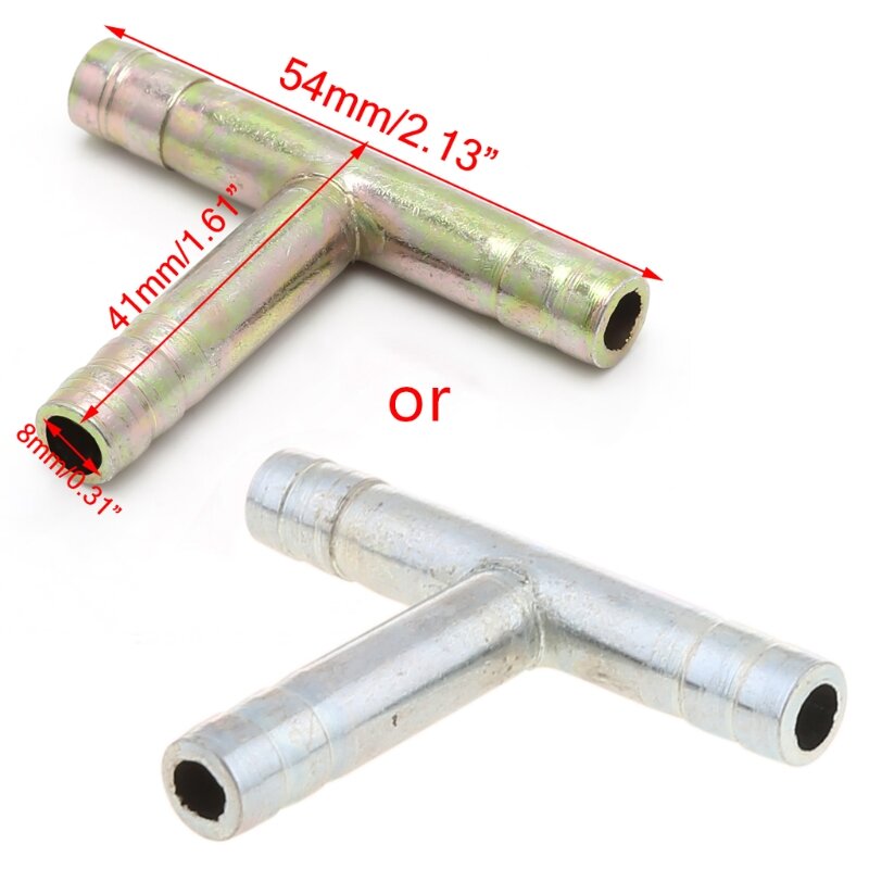 8mm 5/16"  3 Way Hose Barbed Connector Air Fuel Water Pipe Gas Tubing