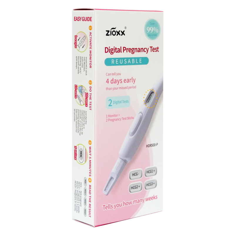 Zioxx reutilizável digital resultado precoce primeira resposta gravidez teste kit conjunto com indicador semanas inteligentes para a mulher